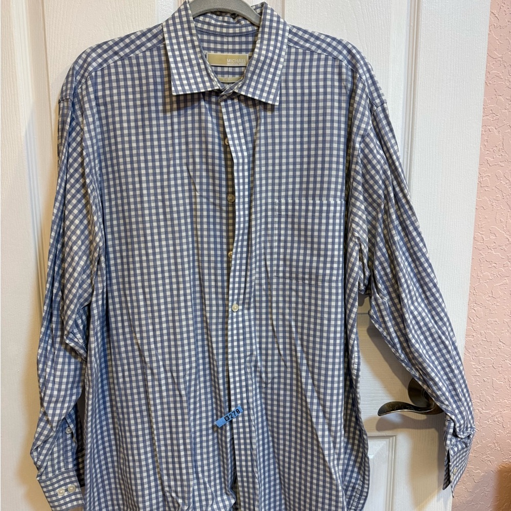 MICHAEL Michael Kors Navy and White Gingham Shirt